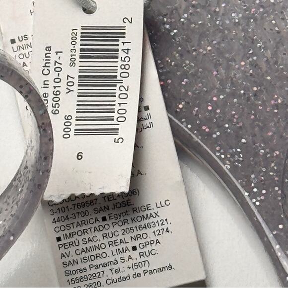 Old Navy Women's Low Heel Flat Silver Glitter Jelly Slide Sz 6 NWT - Picture 5 of 7